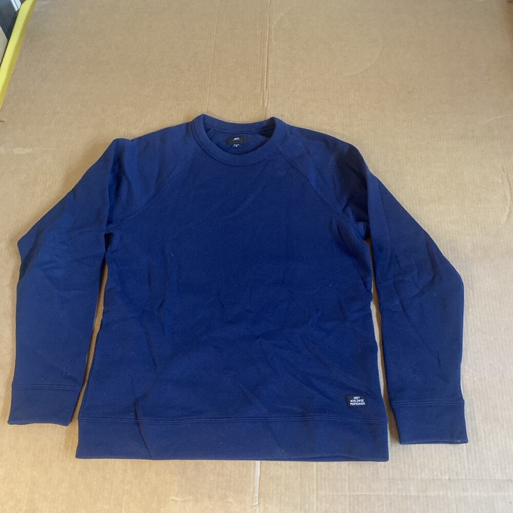 Obey Mens NavyCrewneck Sweatshirt Logo Size Medium Streetwear